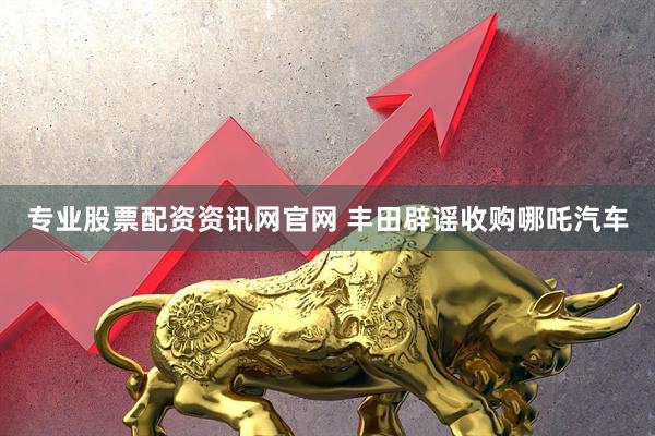 专业股票配资资讯网官网 丰田辟谣收购哪吒汽车